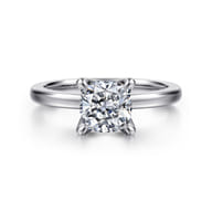 Emma - 14K White Gold Cushion Cut Solitaire Engagement Ring