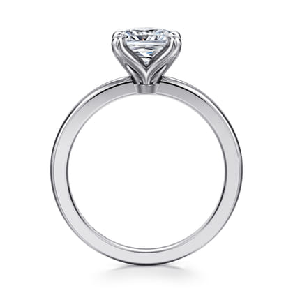 Emma - 14K White Gold Cushion Cut Solitaire Engagement Ring