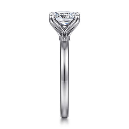 Emma - 14K White Gold Cushion Cut Solitaire Engagement Ring