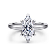 Emma - 14K White Gold Marquise Shape Solitaire Engagement Ring
