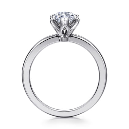 Emma - 14K White Gold Marquise Shape Solitaire Engagement Ring