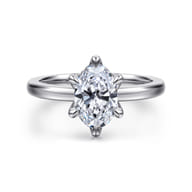 Emma - 14K White Gold Oval Solitaire Engagement Ring