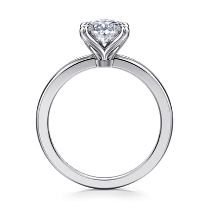 Emma - 14K White Gold Oval Solitaire Engagement Ring