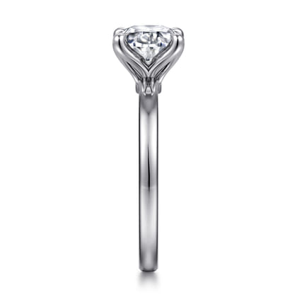 Emma - 14K White Gold Oval Solitaire Engagement Ring