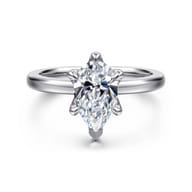 Emma - 14K White Gold Pear Shape Solitaire Engagement Ring