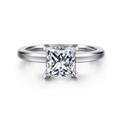 Emma - 14K White Gold Princess Cut Solitaire Engagement Ring