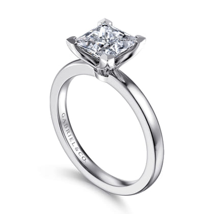 Emma - 14K White Gold Princess Cut Solitaire Engagement Ring