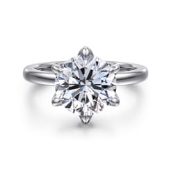 Emma - 14K White Gold Round Solitaire Engagement Ring