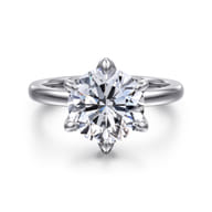 Emma - 14K White Gold Round Solitaire Engagement Ring