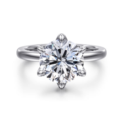 Emma - 14K White Gold Round Solitaire Engagement Ring