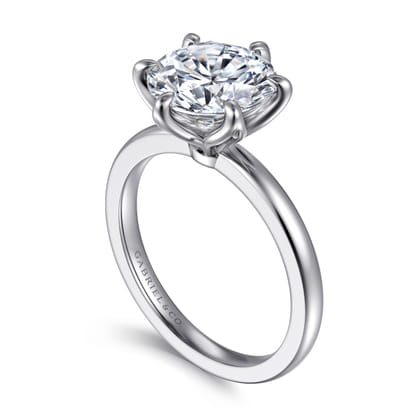 Emma - 14K White Gold Round Solitaire Engagement Ring