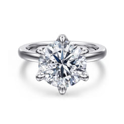 Emma - 14K White Gold Round Solitaire Engagement Ring