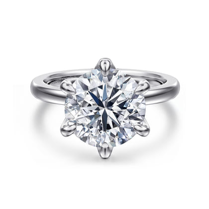 Emma - 14K White Gold Round Solitaire Engagement Ring