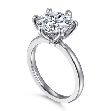 Emma - 14K White Gold Round Solitaire Engagement Ring
