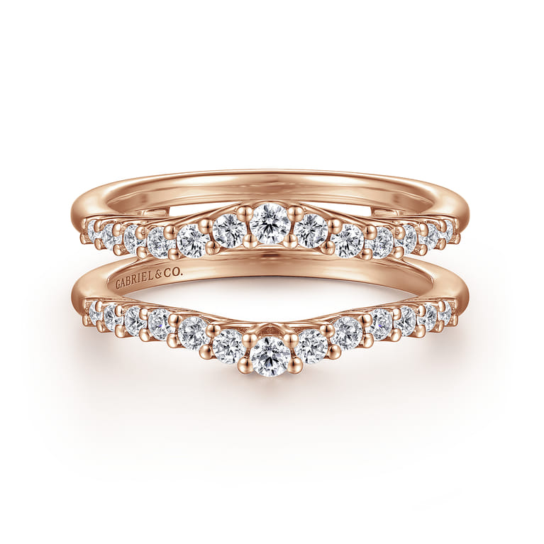 Enhancer Wedding Ring in 14k Rose Gold with Round Natural Diamond at Gabriel & Co. - Shot 1