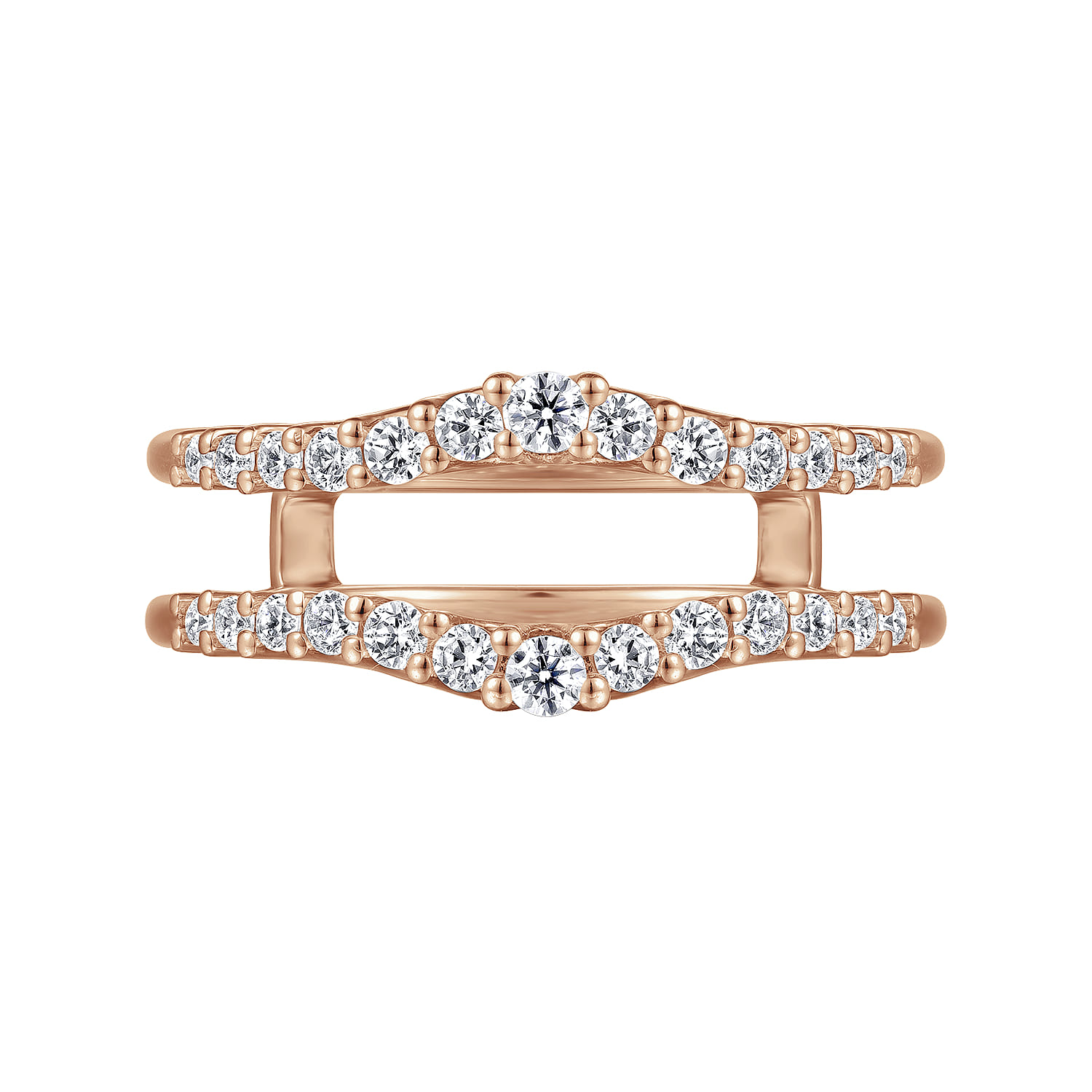Enhancer Wedding Ring in 14k Rose Gold with Round Natural Diamond at Gabriel & Co. - Shot 5