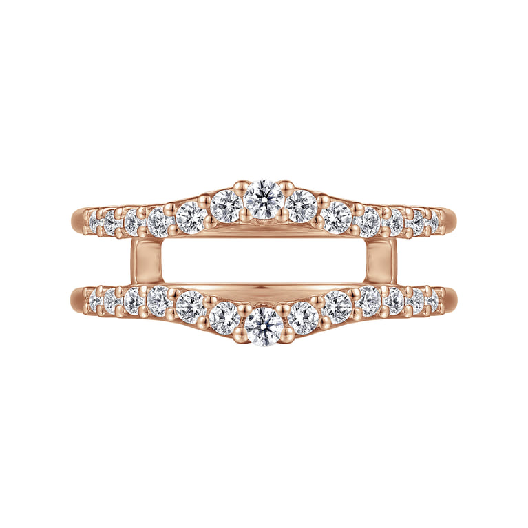 Enhancer Wedding Ring in 14k Rose Gold with Round Natural Diamond at Gabriel & Co. - Shot 5
