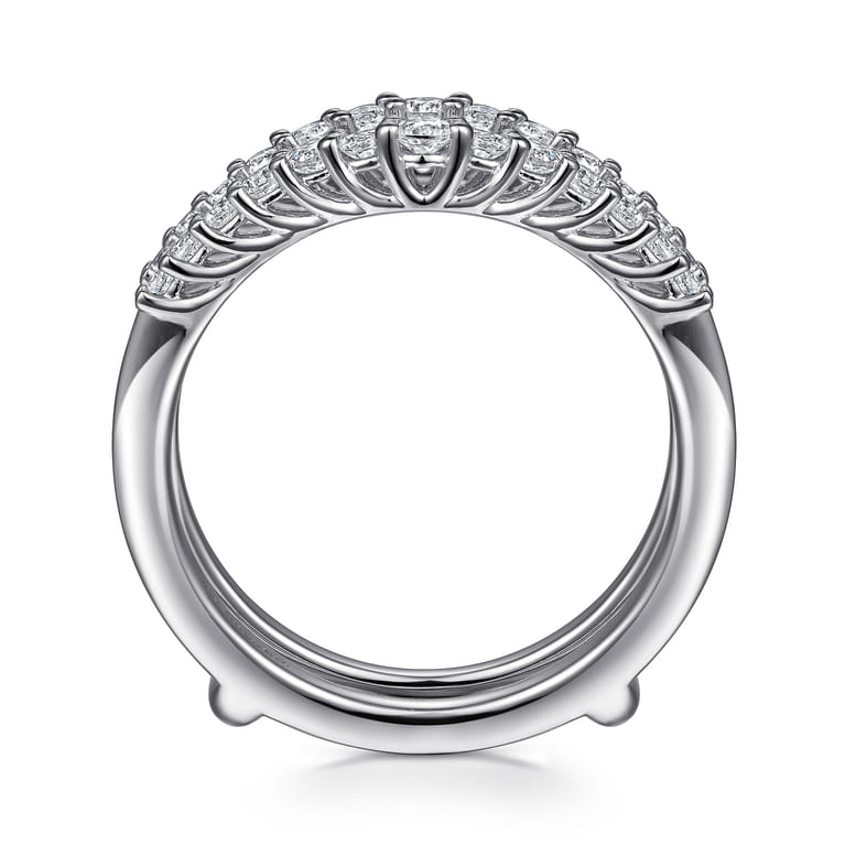 Enhancer Wedding Ring in 14k White Gold with Round Natural Diamond at Gabriel & Co. - Shot 2