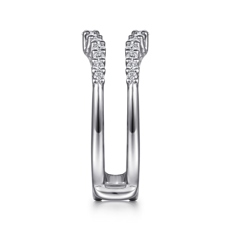 Enhancer Wedding Ring in 14k White Gold with Round Natural Diamond at Gabriel & Co. - Shot 4