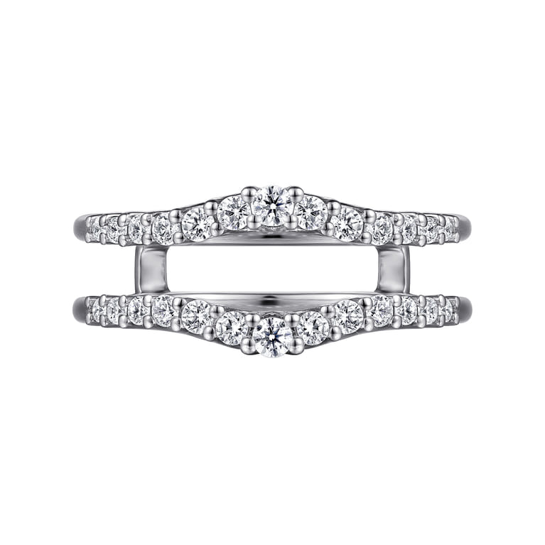 Enhancer Wedding Ring in 14k White Gold with Round Natural Diamond at Gabriel & Co. - Shot 6