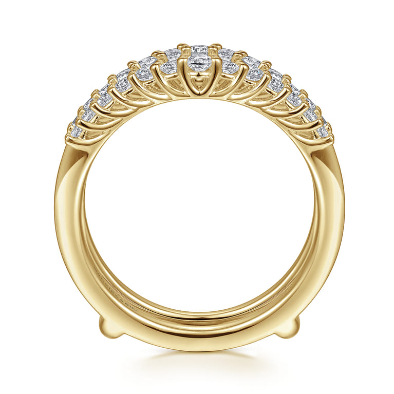 Enhancer Wedding Ring in 14k Yellow Gold with Round Natural Diamond at Gabriel & Co. - Shot 2