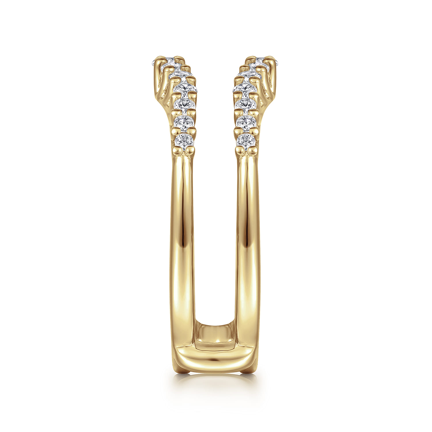 Enhancer Wedding Ring in 14k Yellow Gold with Round Natural Diamond at Gabriel & Co. - Shot 4