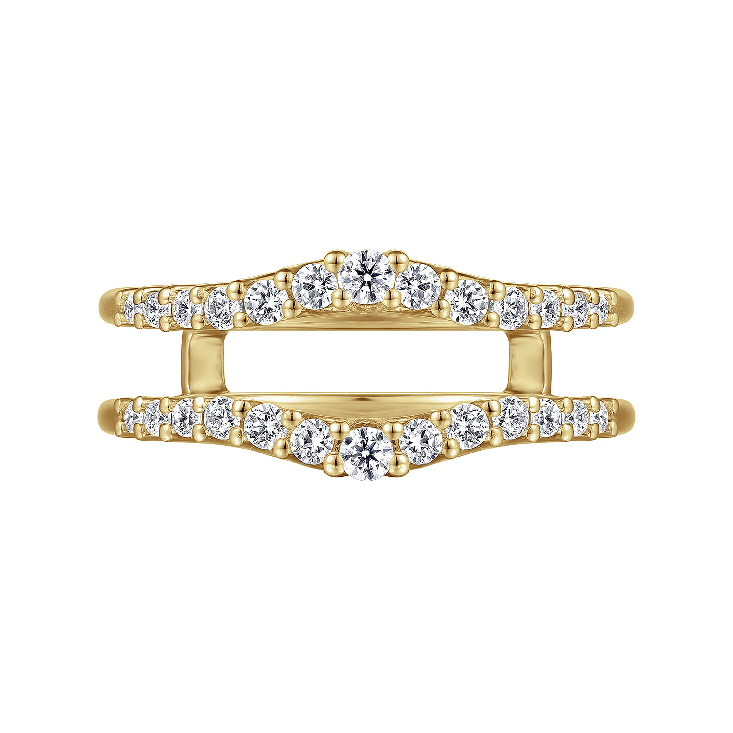 Enhancer Wedding Ring in 14k Yellow Gold with Round Natural Diamond at Gabriel & Co. - Shot 5