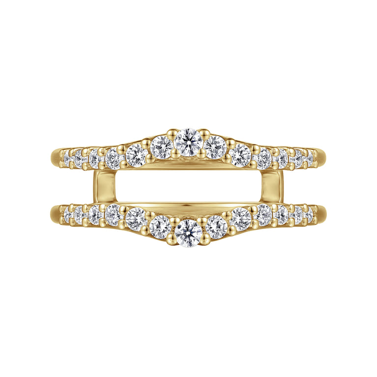 Enhancer Wedding Ring in 14k Yellow Gold with Round Natural Diamond at Gabriel & Co. - Shot 5