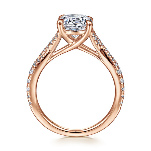 Emmalyn - 18K Rose Gold Round Diamond Engagement Ring - 0.33 ct - Shot 2