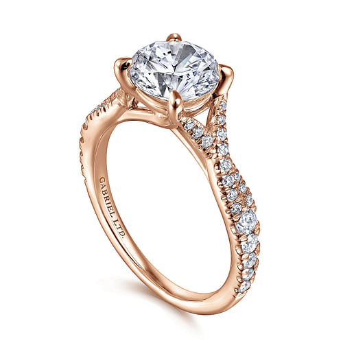 Emmalyn - 18K Rose Gold Round Diamond Engagement Ring - 0.33 ct - Shot 3