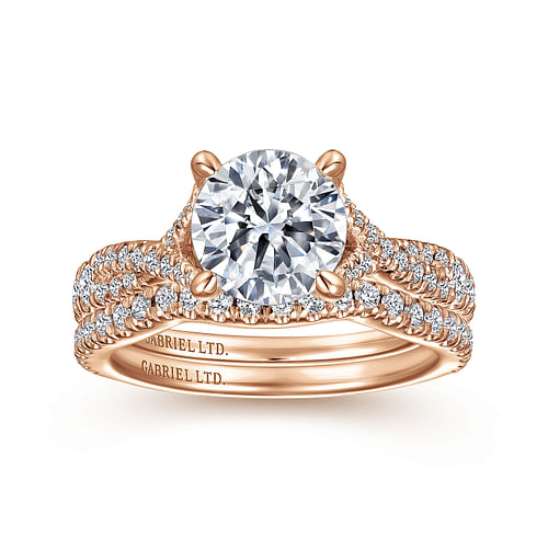 Emmalyn - 18K Rose Gold Round Diamond Engagement Ring - 0.33 ct - Shot 4
