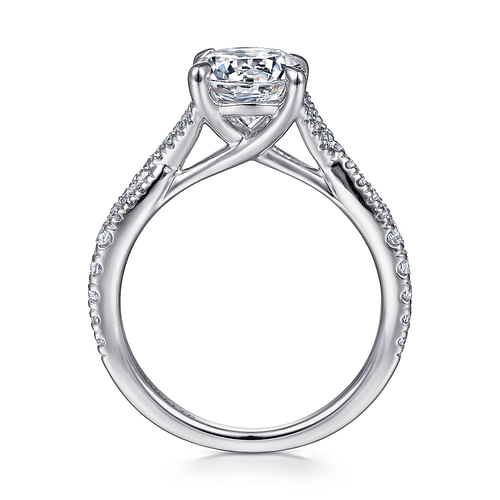 Emmalyn - 18K White Gold Round Diamond Engagement Ring - 0.33 ct - Shot 2
