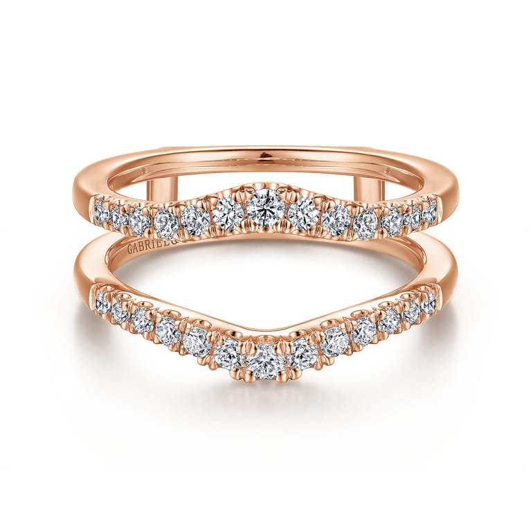 Enhancer Wedding Ring in 14k Rose Gold with Round Natural Diamond at Gabriel & Co. - Shot 1