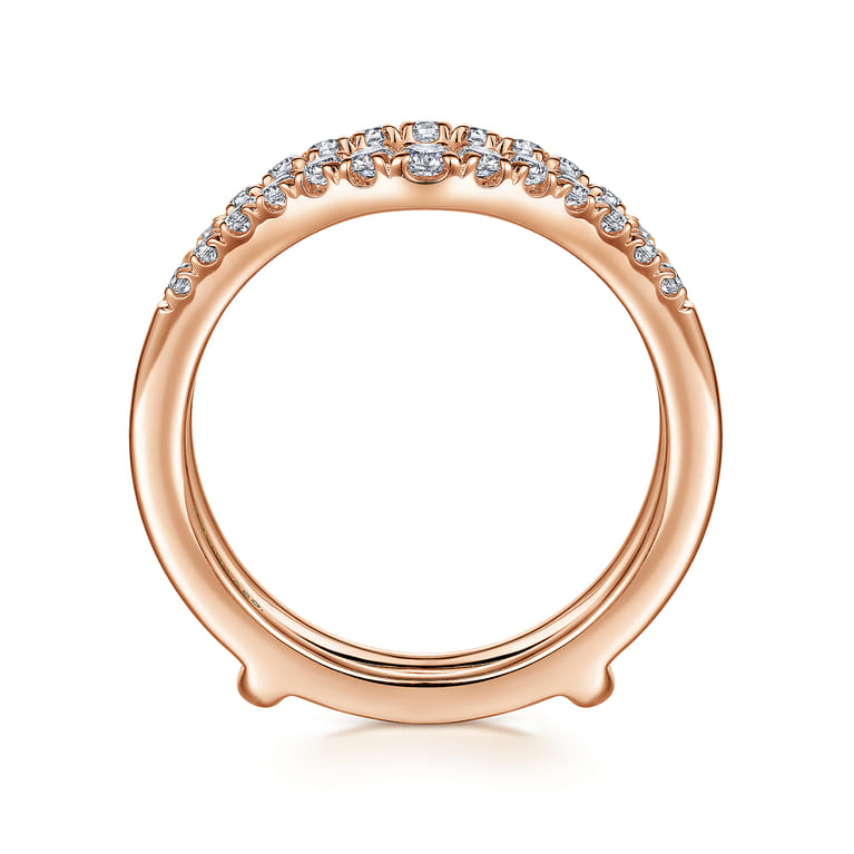 Enhancer Wedding Ring in 14k Rose Gold with Round Natural Diamond at Gabriel & Co. - Shot 2