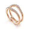 Enhancer Wedding Ring in 14k Rose Gold with Round Natural Diamond at Gabriel & Co.