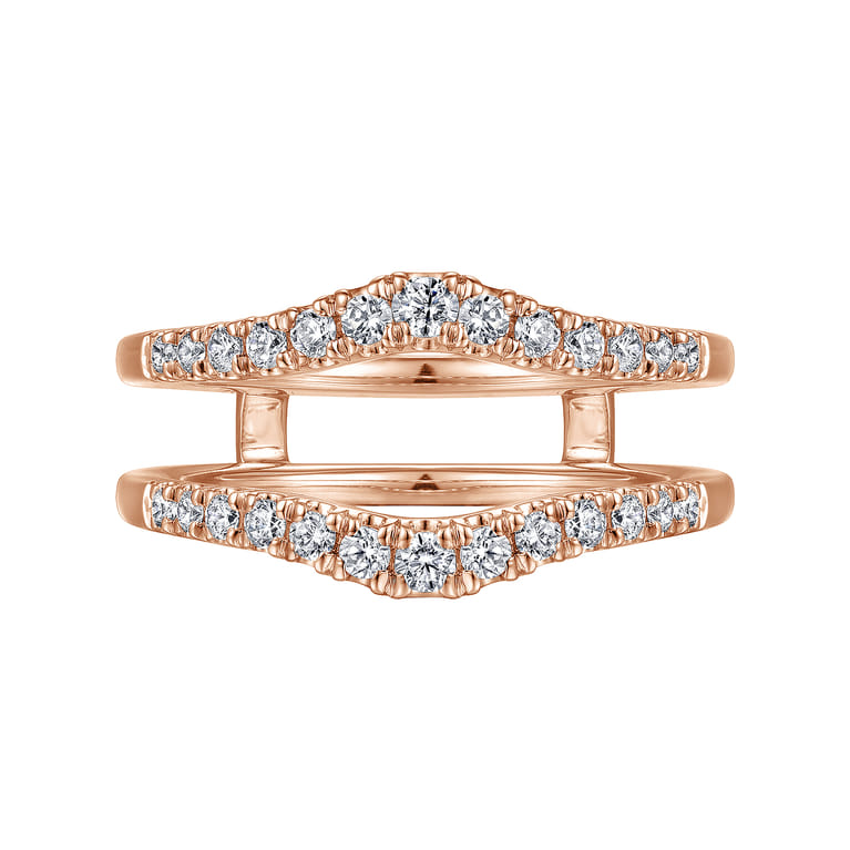 Enhancer Wedding Ring in 14k Rose Gold with Round Natural Diamond at Gabriel & Co. - Shot 6