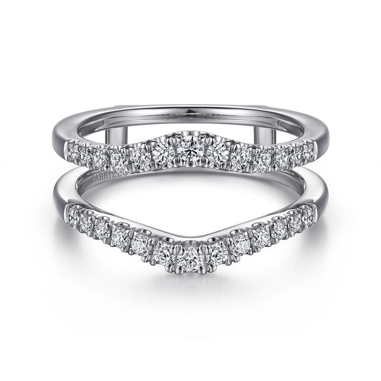 Enhancer Wedding Ring in 14k White Gold with Round Natural Diamond at Gabriel & Co. - Shot 1