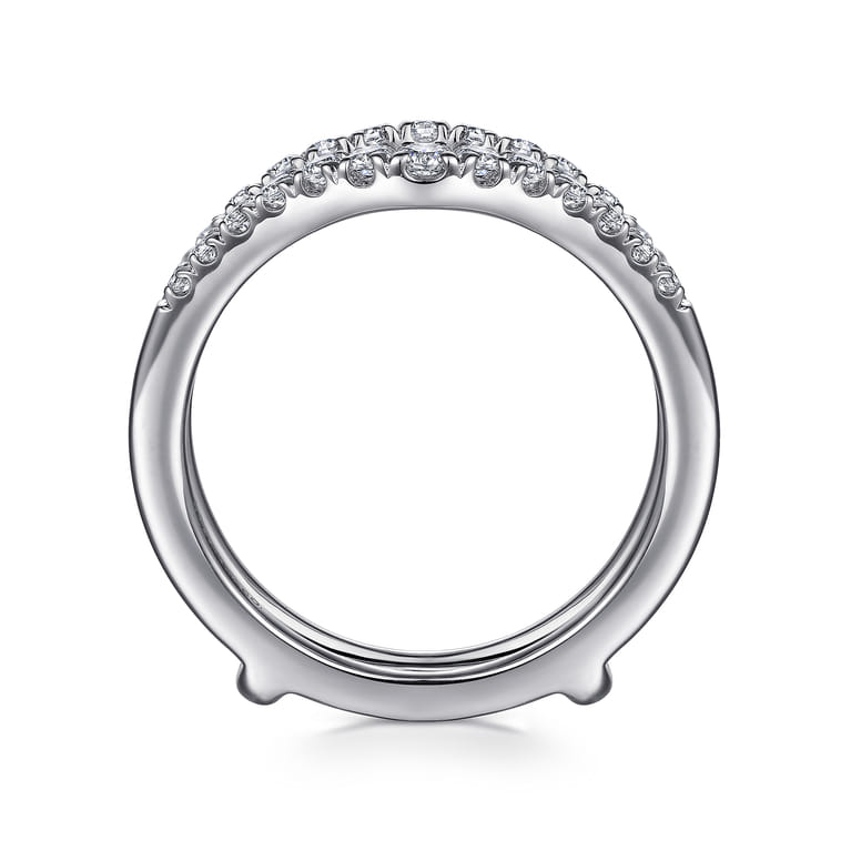 Enhancer Wedding Ring in 14k White Gold with Round Natural Diamond at Gabriel & Co. - Shot 2