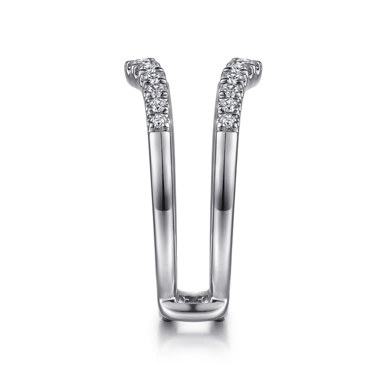 Enhancer Wedding Ring in 14k White Gold with Round Natural Diamond at Gabriel & Co. - Shot 4