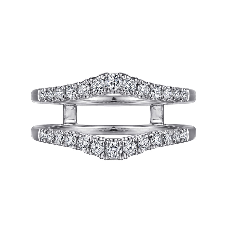 Enhancer Wedding Ring in 14k White Gold with Round Natural Diamond at Gabriel & Co. - Shot 6
