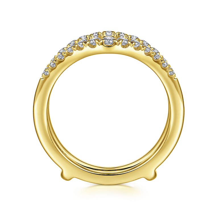 Enhancer Wedding Ring in 14k Yellow Gold with Round Natural Diamond at Gabriel & Co. - Shot 2