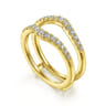 Enhancer Wedding Ring in 14k Yellow Gold with Round Natural Diamond at Gabriel & Co.