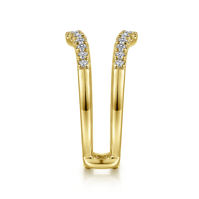 Enhancer Wedding Ring in 14k Yellow Gold with Round Natural Diamond at Gabriel & Co. - Shot 4
