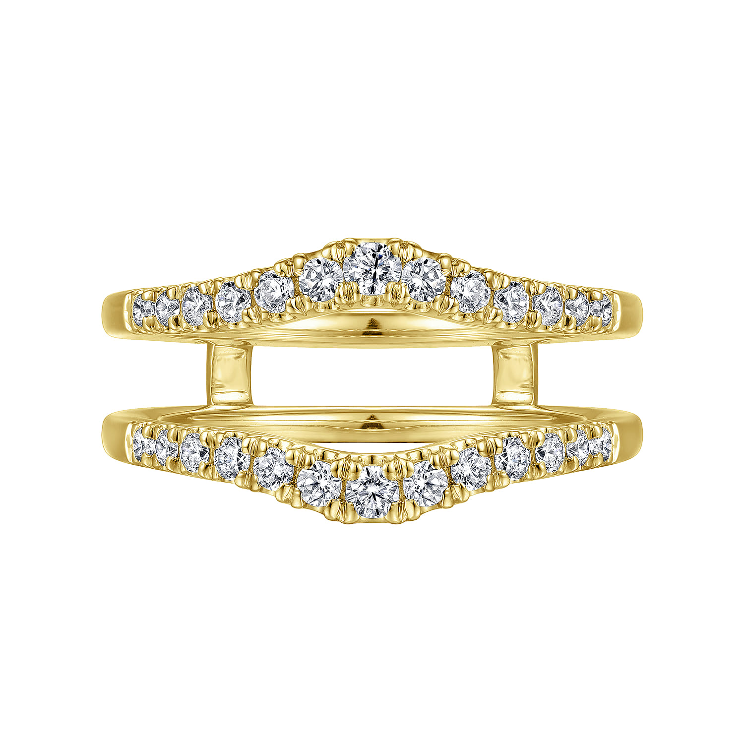 Enhancer Wedding Ring in 14k Yellow Gold with Round Natural Diamond at Gabriel & Co. - Shot 6