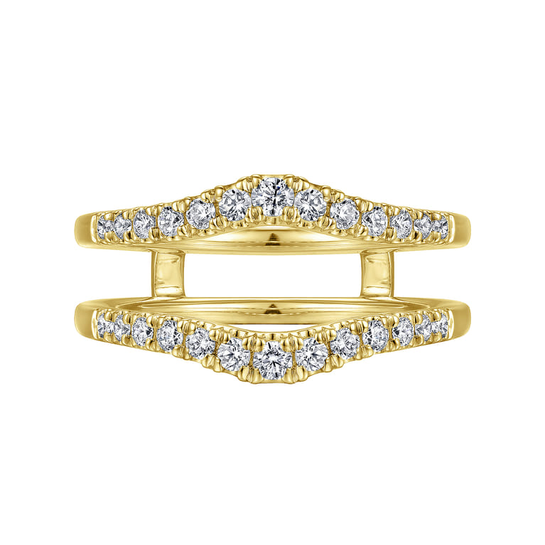 Enhancer Wedding Ring in 14k Yellow Gold with Round Natural Diamond at Gabriel & Co. - Shot 6