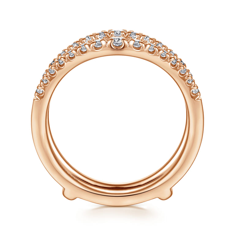 Enhancer Wedding Ring in 14k Rose Gold with Round Natural Diamond at Gabriel & Co. - Shot 2