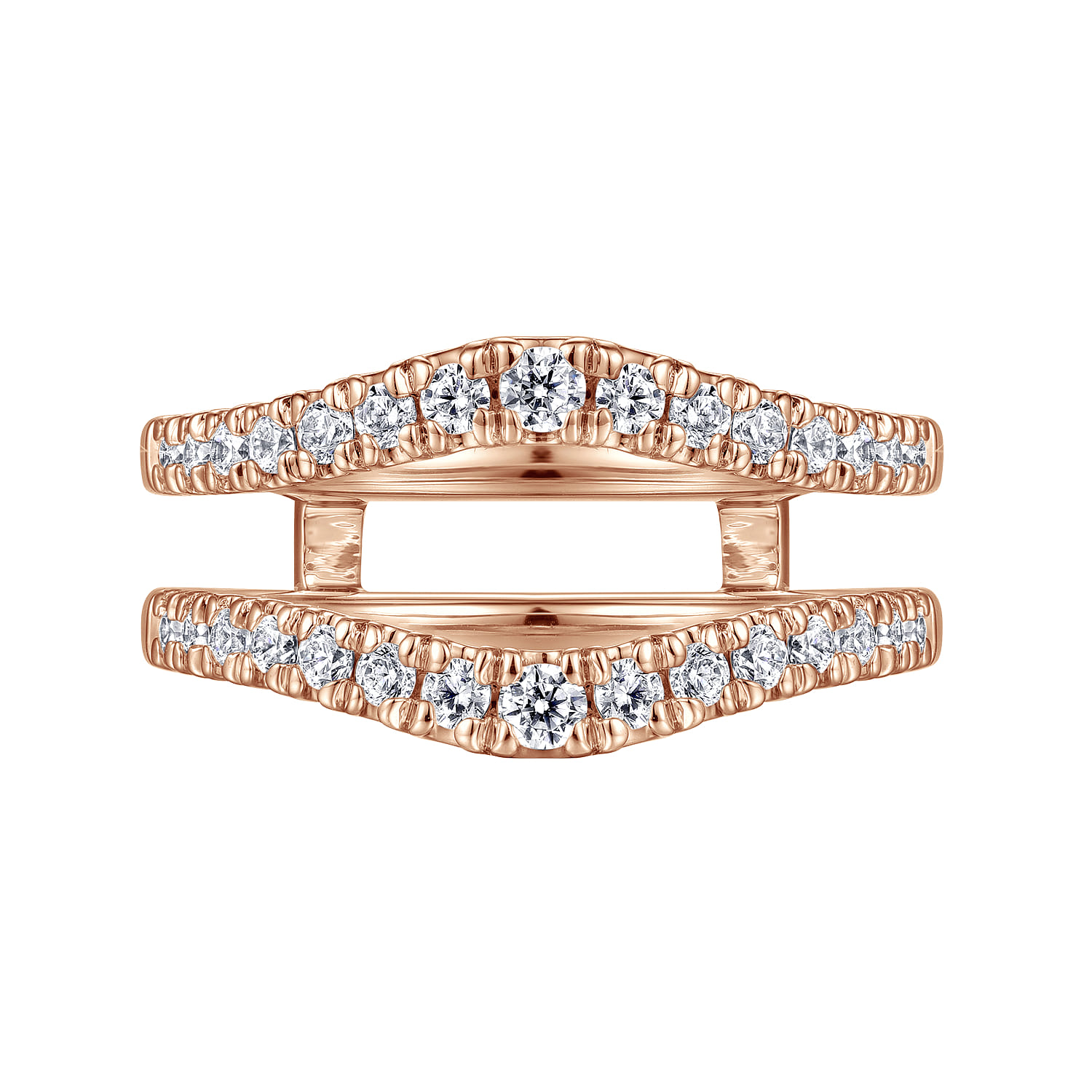 Enhancer Wedding Ring in 14k Rose Gold with Round Natural Diamond at Gabriel & Co. - Shot 6