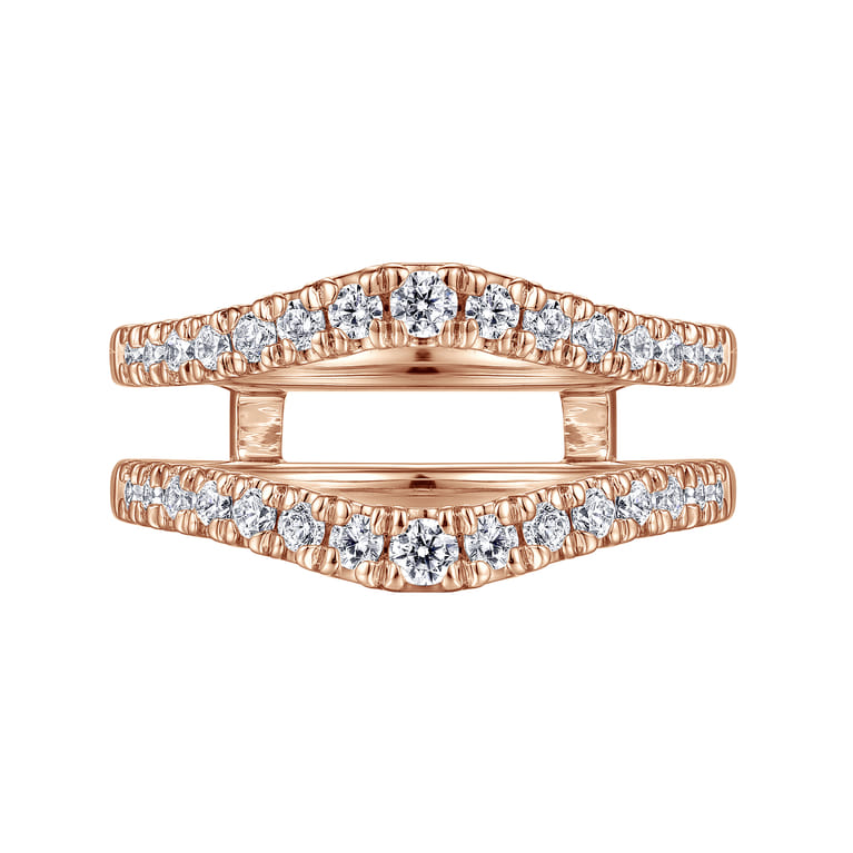 Enhancer Wedding Ring in 14k Rose Gold with Round Natural Diamond at Gabriel & Co. - Shot 6