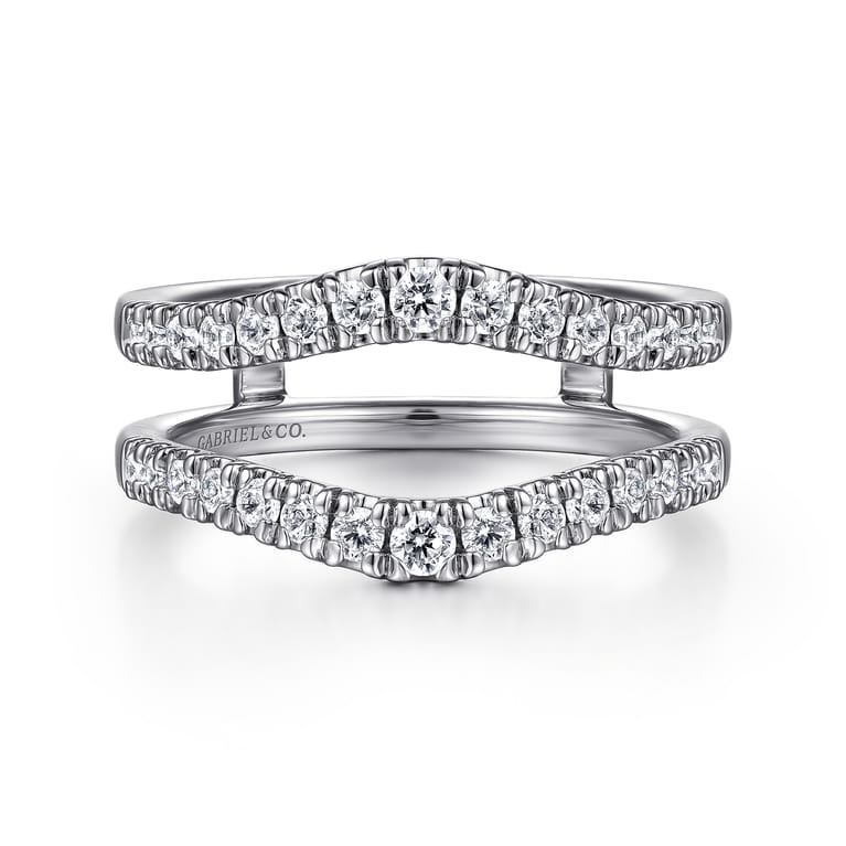 Enhancer Wedding Ring in 14k White Gold with Round Natural Diamond at Gabriel & Co. - Shot 1