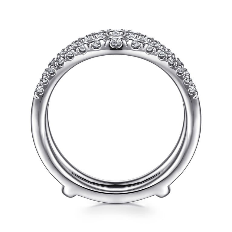 Enhancer Wedding Ring in 14k White Gold with Round Natural Diamond at Gabriel & Co. - Shot 2